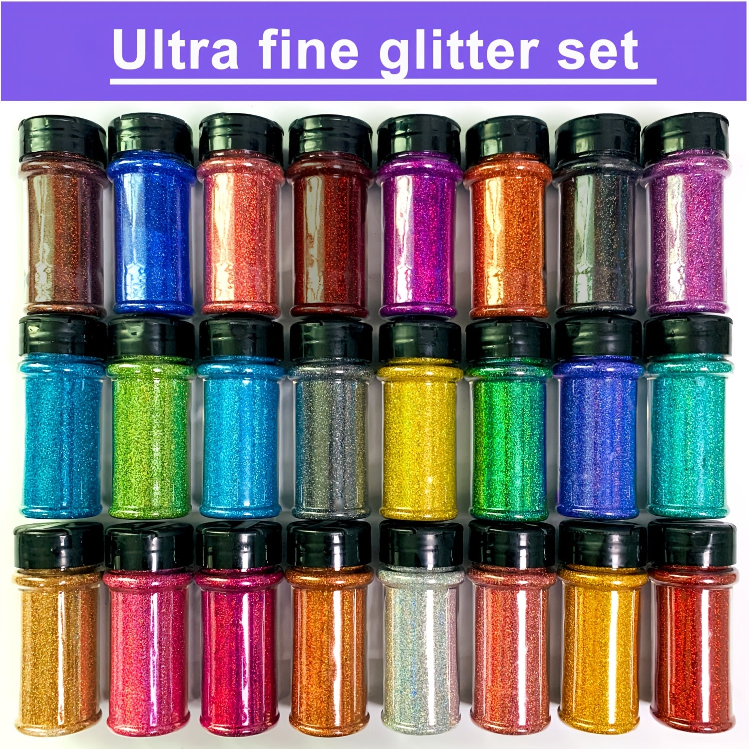 Ultra Fine Holographic Glitter Powder — 24 Colors