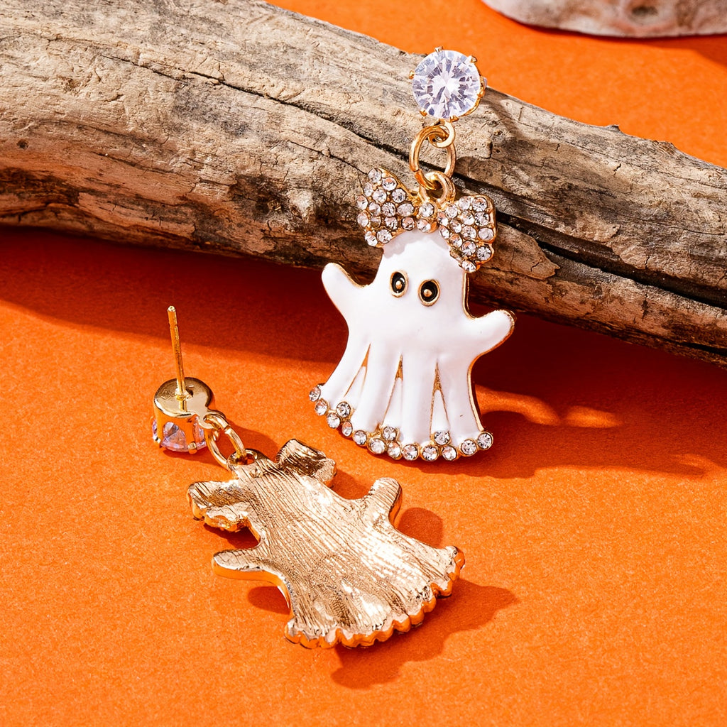 A Pair of Vintage Quirky Ghost Earrings for Halloween