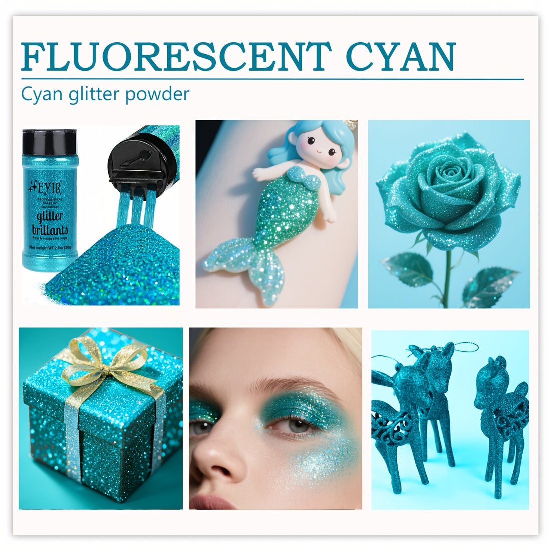Fine Glitter Shaker Bottles — 6 Colors, 80g