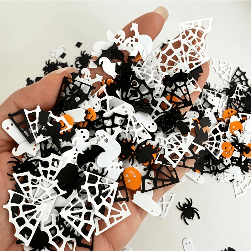 48G/1.68Oz Mixed Halloween Glitter Confetti - Pumpkins, Spiders, Spider Webs, Bats, Ghosts, Witches | PVC Sequins for Table Decor, Trick-Or-Treat Parties & Festive Celebrations