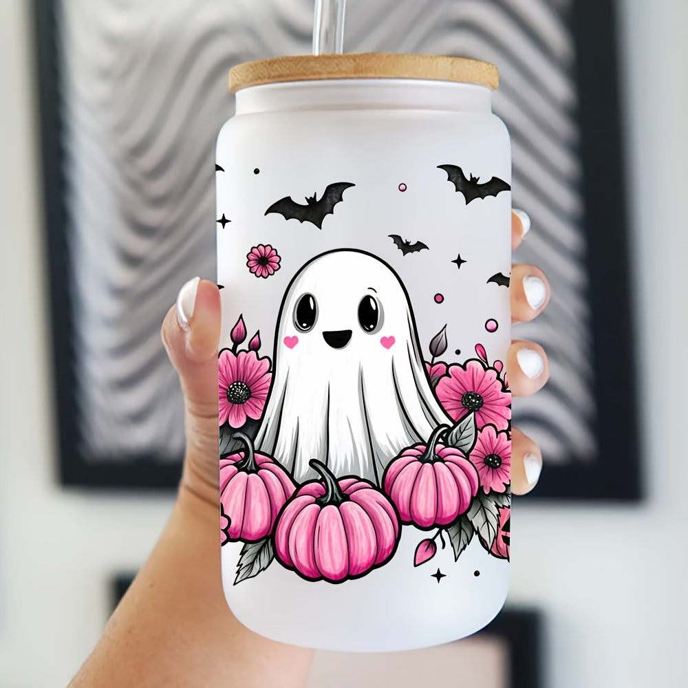 4pcs/Sheet, Halloween Design UV DTF Transfer Paper Set, Cute Style - High-Quality Self-Adhesive Decorative Transfer Paper, Suitable for Hard Items Such As 16-Ounce Glasses And Bottles - Handcrafting