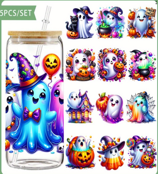 Boo-tiful & Bright – Cute Halloween UV DTF Transfer Set | 5 Sheets