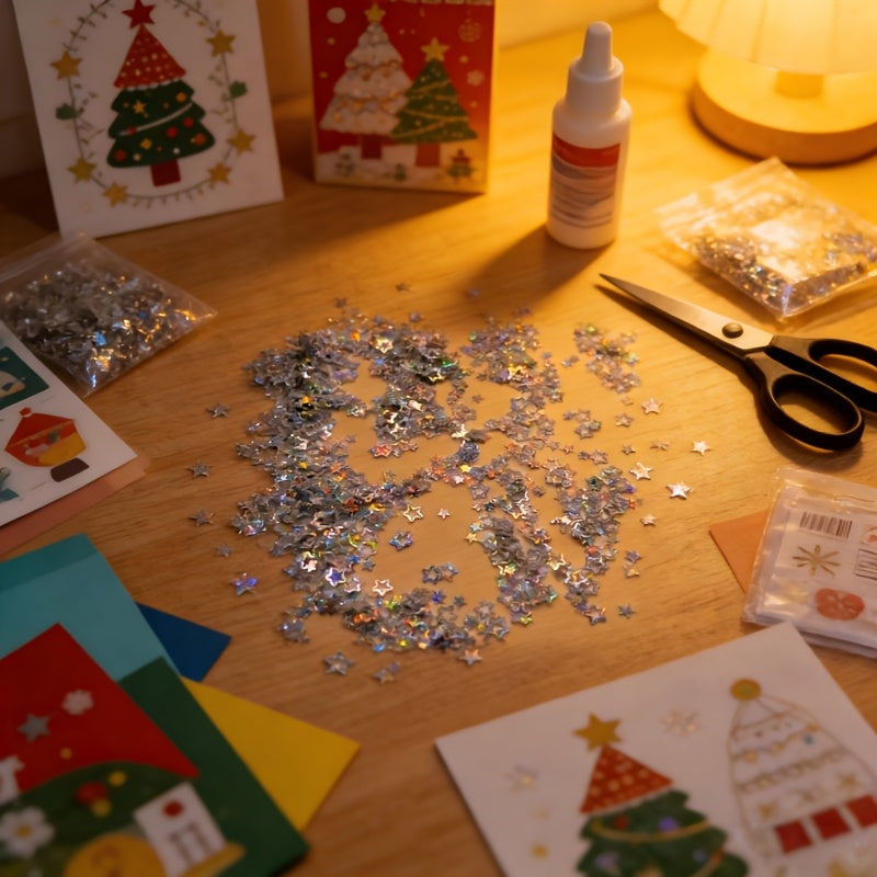 Silver Glitter Star Sequins — 8,700pcs