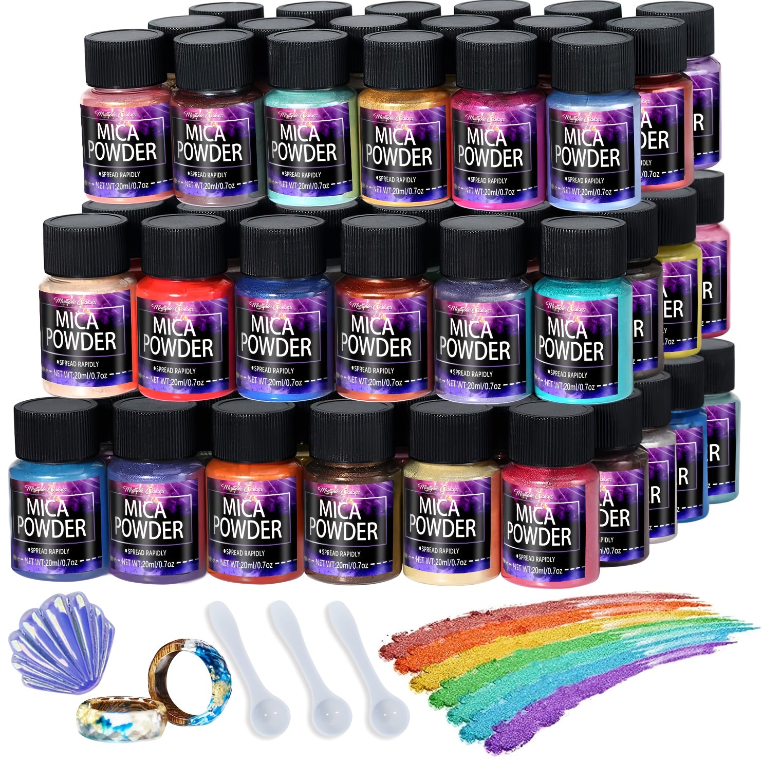 Mica Powder Set — 24 Shades for Resin & Crafts