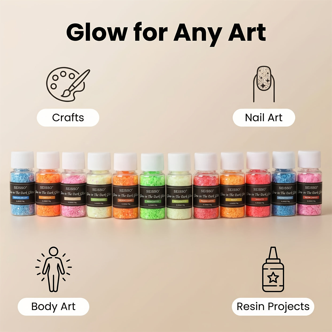 Glow in the Dark Powder — 12 Colors