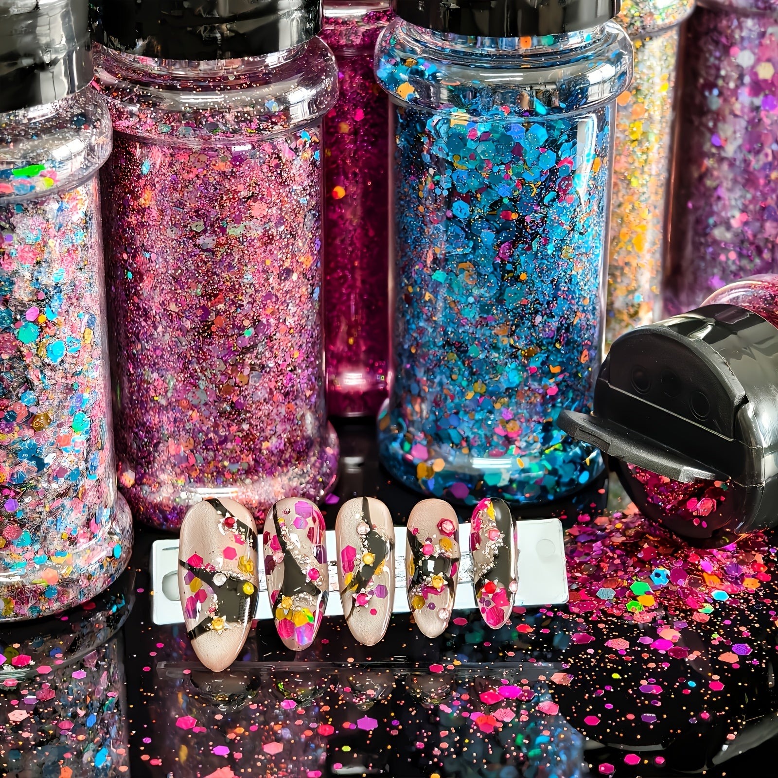 Available In 15 Colors/ 1oz Per Bottle. These Mixed-size Chameleon Glitter Flakes Are Ideal for Handmade Crafts And Decorative Projects, Making Them A Great Choice for Creating Mugs, Holiday Gifts, Small Accessories, And Keychains.