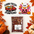 Farm Fresh Pumpkins & Reading Ghost Wrap + Hallow Rainbow Glitter