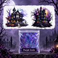 Pumpkin Glow Haunted Houses Wrap + Purple Icicle Glitter Bundle