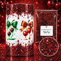 Green & Orange Dripping Cherries Tumbler Wrap & Ruby Red Glitter Bundle