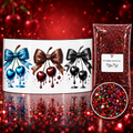 Moody Cherry Bows Tumbler Wrap & Ruby Red Glitter Bundle