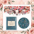 Blush & Bones Floral Tumbler Wrap & Twisted Teal Glitter Bundle