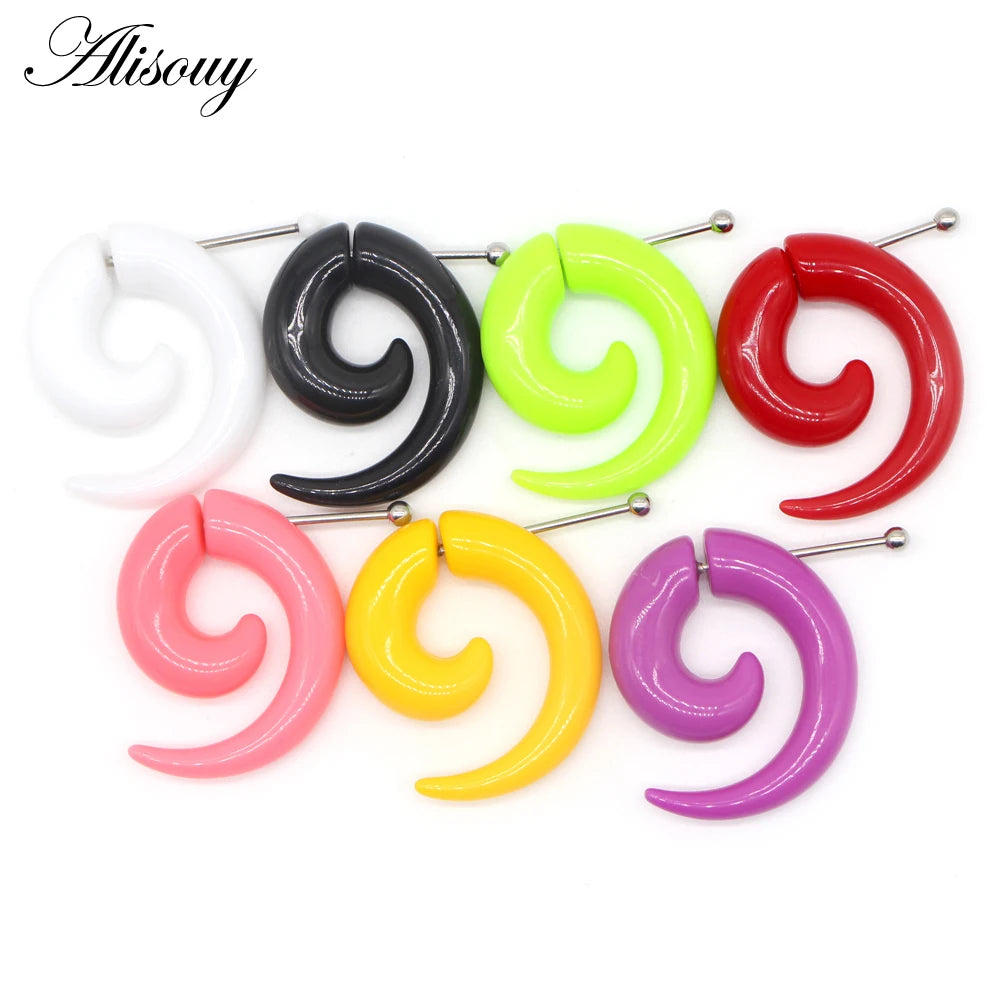 2pcs Hot Acrylic Cheater Fake Spiral Ear Taper Stretcher Expanders Gauge Tunnel And Plugs Earlobe Earring Piercing Body Jewelry