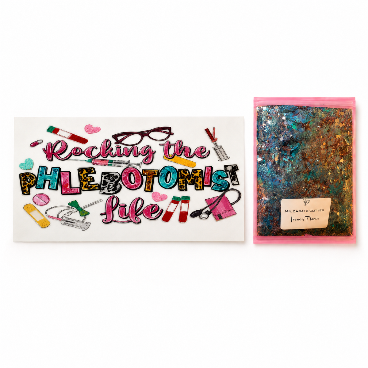 Rocking the Phlebotomist Life Tumbler Wrap & Glitter Bundle
