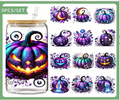 Purple Evil Pumpkin Tumbler Wrap & Glitter Bundle | Monster Mash