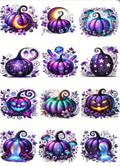 Purple Evil Pumpkin Tumbler Wrap & Glitter Bundle | Monster Mash