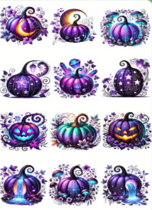 Purple Evil Pumpkin Tumbler Wrap & Glitter Bundle | Monster Mash