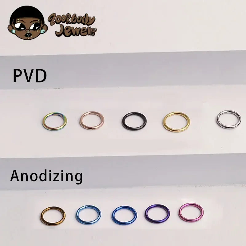 G23 Titanium Nose Piercing F136 Implant Grade 14G 16G 18G 20G Clicker Diaphragm Tragus Piercing Sexy Body Jewelry Wholesale