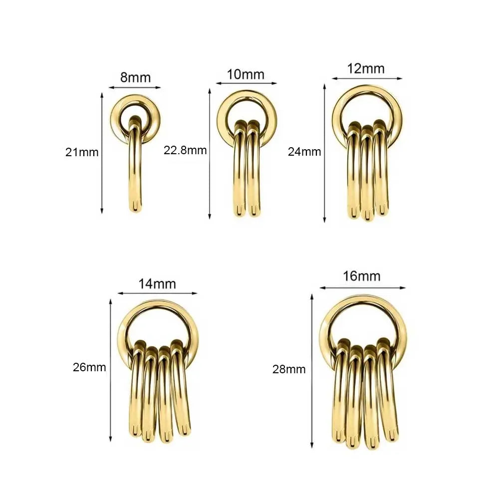 1 Pair of 316L Stainless Steel Hoop Earrings Ear Plugs Ear Drop Tunnel Hypoallergenic Ear Expander Piercing Body Jewelry 8-16mm