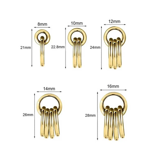 1 Pair of 316L Stainless Steel Hoop Earrings Ear Plugs Ear Drop Tunnel Hypoallergenic Ear Expander Piercing Body Jewelry 8-16mm
