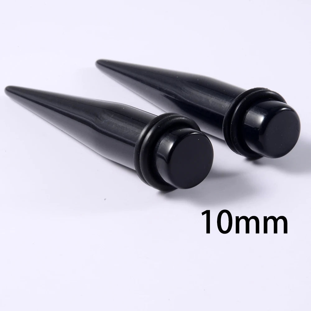 6pair Giant Size Stainless Steel Single Flared Tunnel & Acrylic Stretcher Ear Taper Kit Earring Gauge Plug Piercing Body Jewelry