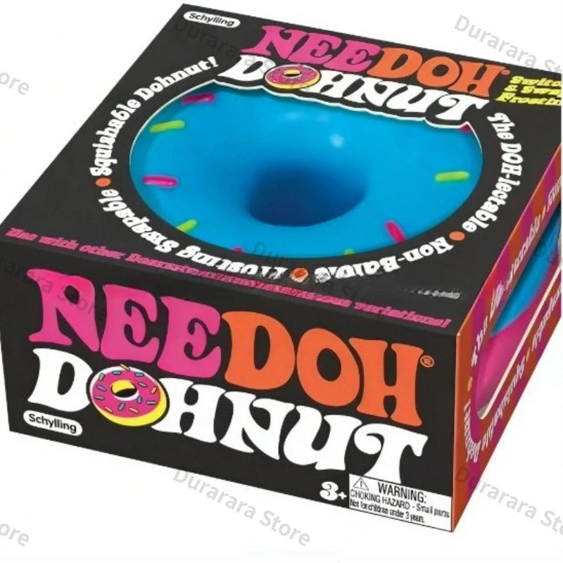 Schylling NeeDoh Dippin Dazzler Egg & Donut Squishy Cube Soft Squeeze Fidget Toy Stress Relief Sensory Toy For ADHD Focus Anxiety Relief Kids Adults Gift