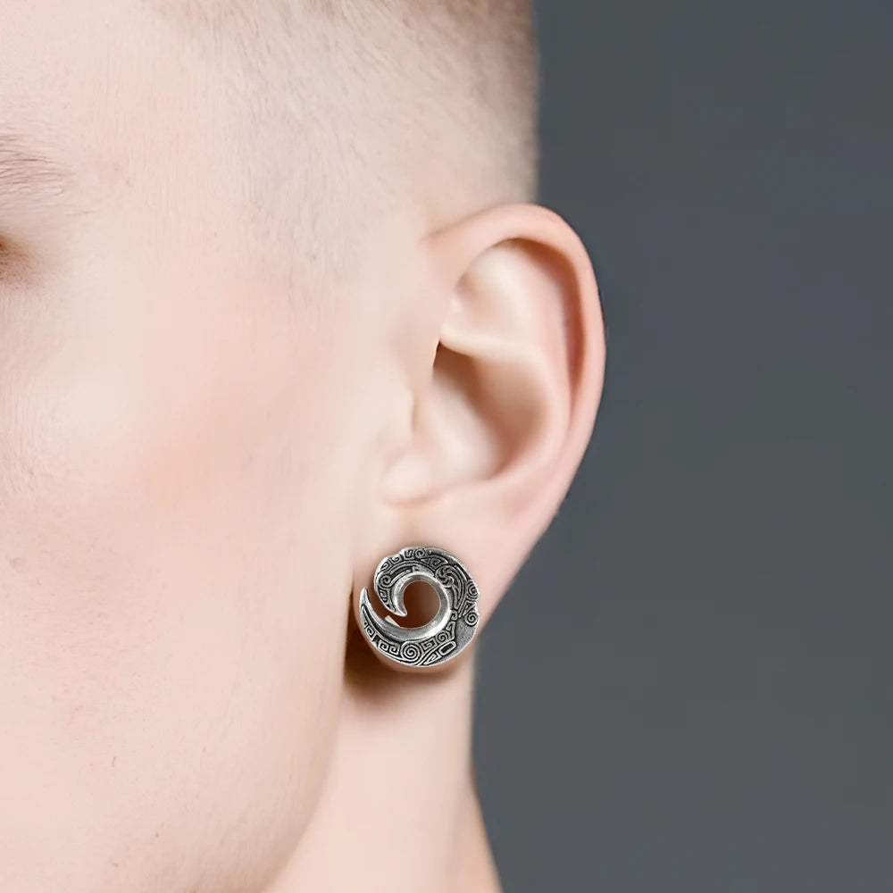 1PC Stainless Steel Snake/Bat Double Flare Ear Tunnels Plugs Skull Expander Stretcher Gauges Earrings Piercing