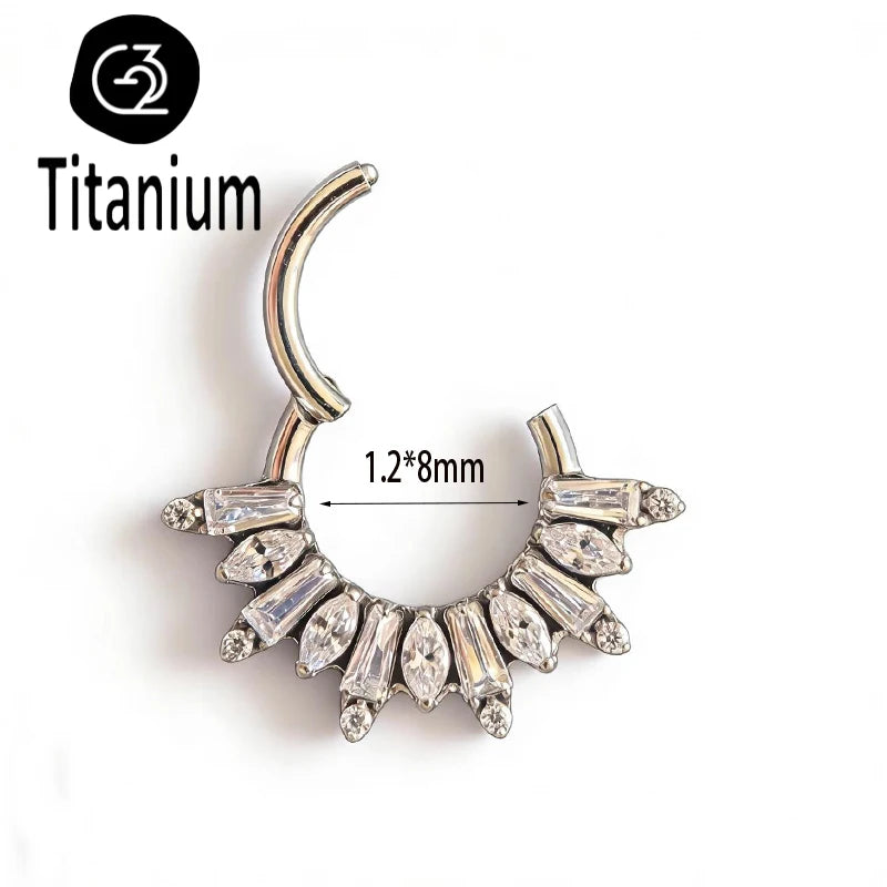 ASTM F136 Titanium High Quality Pierced Nose Ring Earring Jewelry Nose Septum Ear Cartilage Piercing Clicker Sexy for Woman Hoop