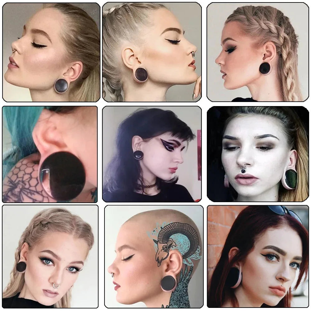 Pair 3-50mm Acrylic Solid Ear Plugs  Earing Large Big Gauge Tunnel Size Stretcher Saddle Flesh Tunnel Expander Body jewelry