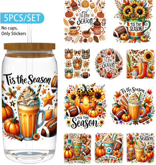 'Tis the Season Fall Coffee & Football 5-Piece Tumbler Wrap Set