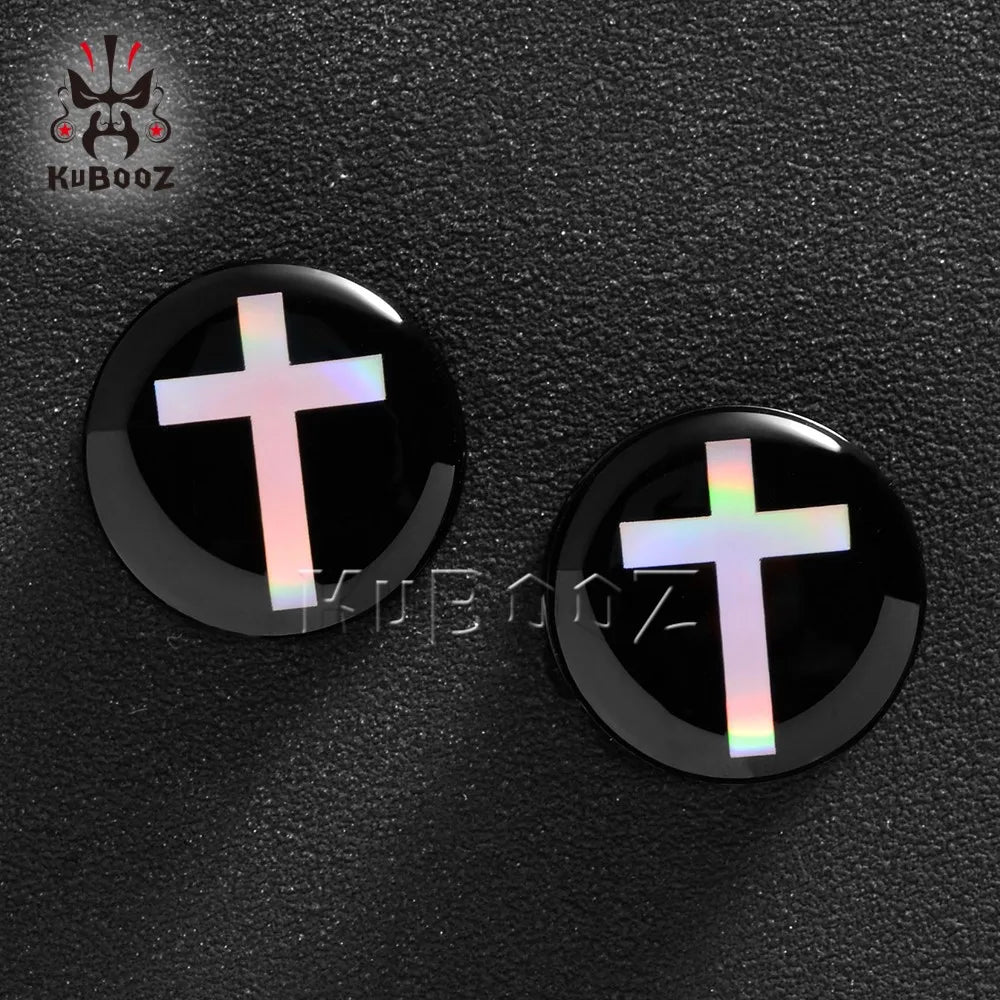KUBOOZ Classic Acrylic Ear Tunnels Plugs 2PCS Stretchers Expanders Gauges Body Jewelry Piercing Earring - Reflection Design