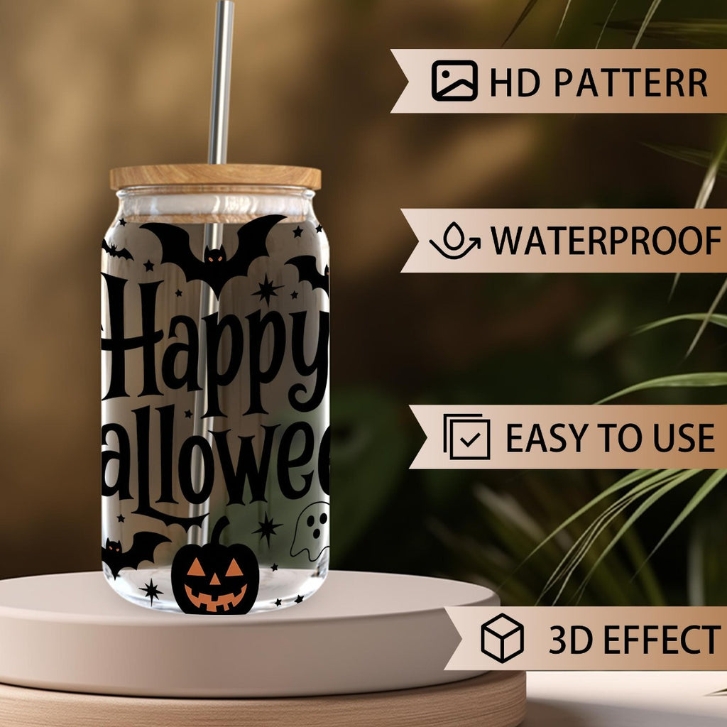 Five Sheets of Fun Halloween UV DTF Transfer Paper That Is Waterproof And Scratch-Resistant, Ideal for 16Oz Cups, Bottles, And Home Decor. This Halloween Transfer Paper Is Perfect for Craft Projects