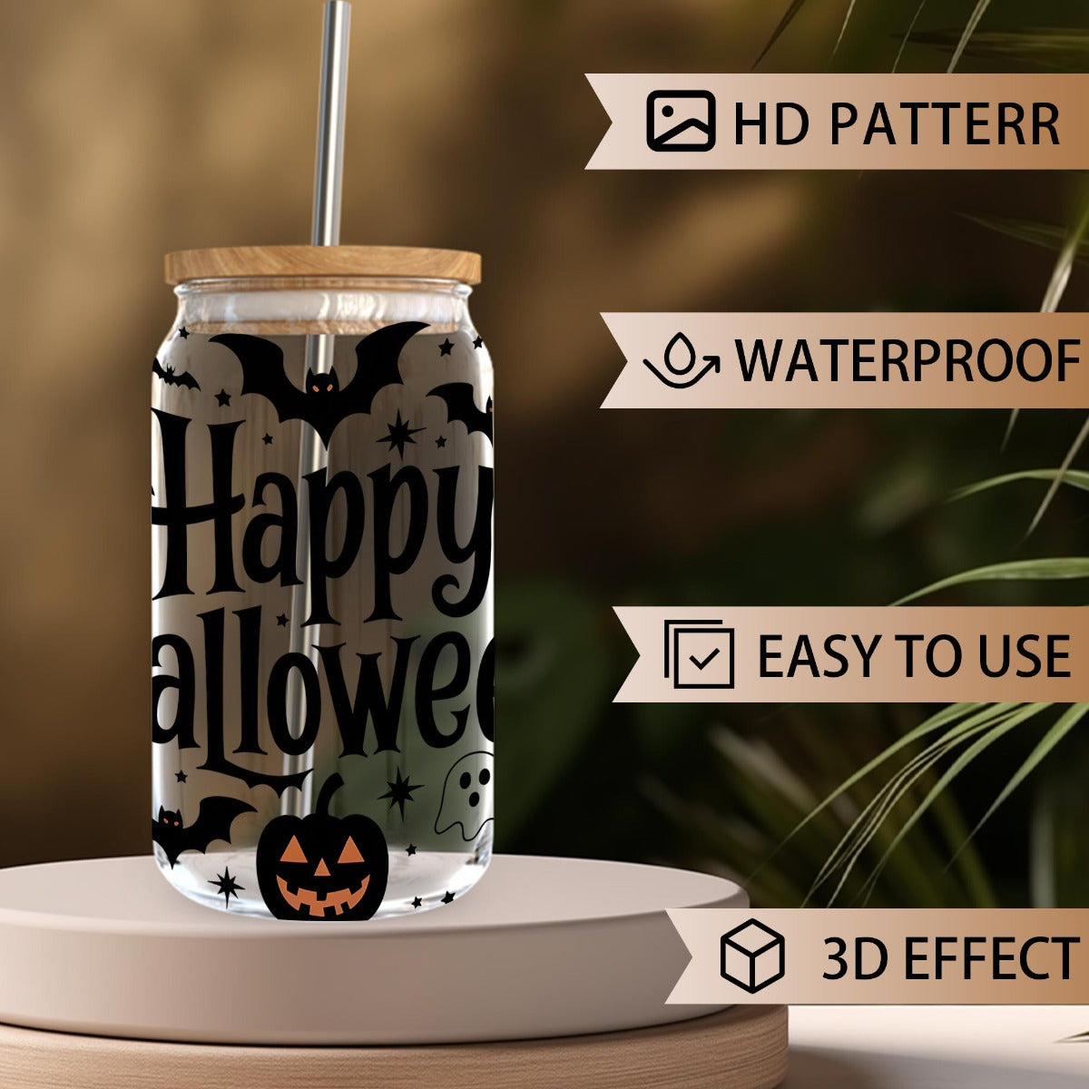 Five Sheets of Fun Halloween UV DTF Transfer Paper That Is Waterproof And Scratch-Resistant, Ideal for 16Oz Cups, Bottles, And Home Decor. This Halloween Transfer Paper Is Perfect for Craft Projects