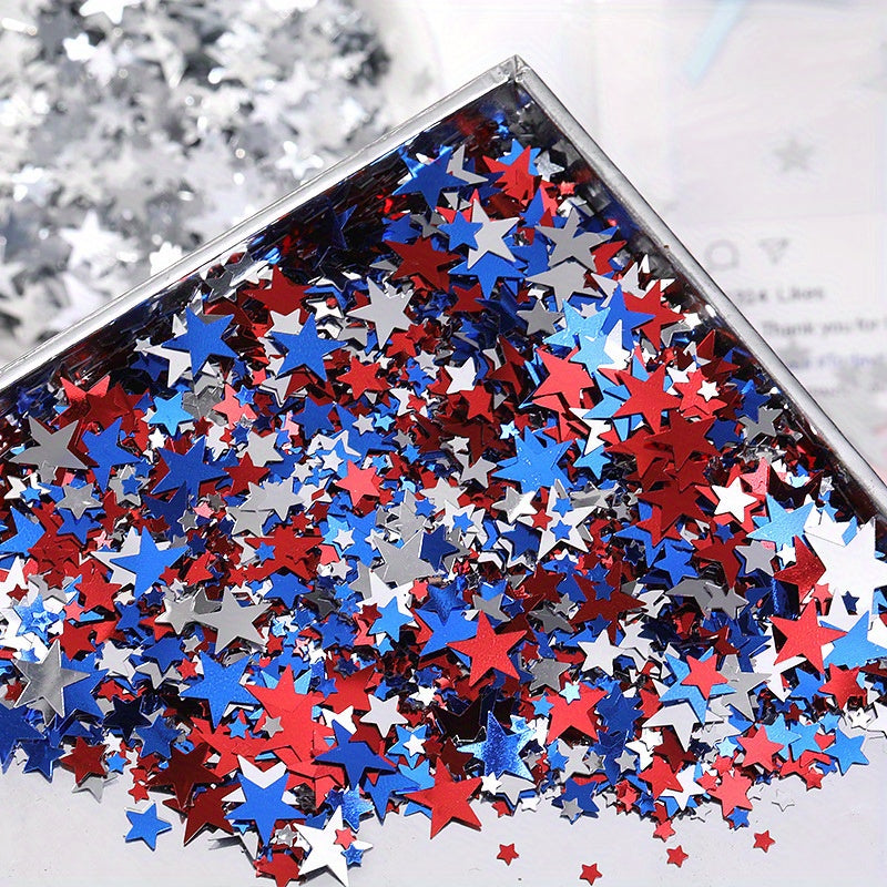 A Pack Containing 20G of Star-Shaped Glitter Sequins for Independence Day in America, Perfect for DIY Projects, Sewing Accessories, Holiday Decor, And Embellishing Skirts, Dresses, Or Nail Art.