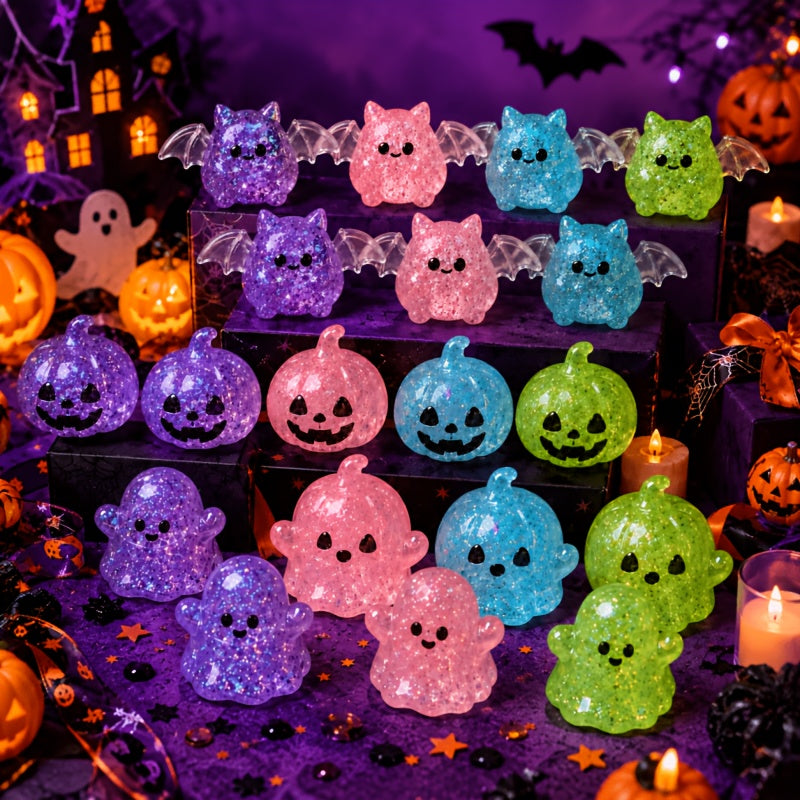 Fun Halloween Themed Squishy Toys, Bat Pumpkin Ghost Squeeze Toys, Kids Sensory Fidget Toys, Classroom Reward Gifts, Back to School Small Presents, Office Stress Relief Toys, Kids Party Favors, Birthday & Holiday Mini Gifts, Random Colors And Styles