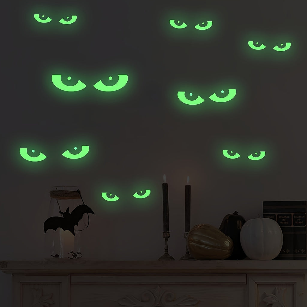 8 Pairs Glow-in-the-Dark Window & Wall Stickers Suitable for Windows and Walls - Activated Glow, Removable Fluorescent Decals, PVC Glow for Nighttime Visibility, & Stick Application