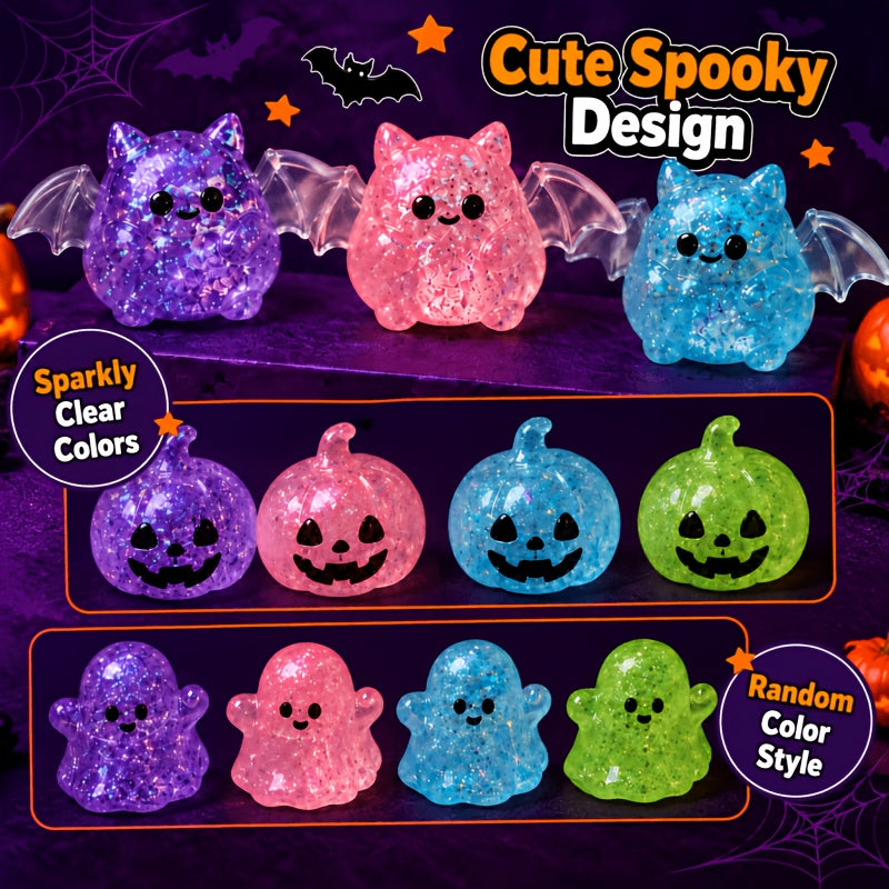 Fun Halloween Themed Squishy Toys, Bat Pumpkin Ghost Squeeze Toys, Kids Sensory Fidget Toys, Classroom Reward Gifts, Back to School Small Presents, Office Stress Relief Toys, Kids Party Favors, Birthday & Holiday Mini Gifts, Random Colors And Styles