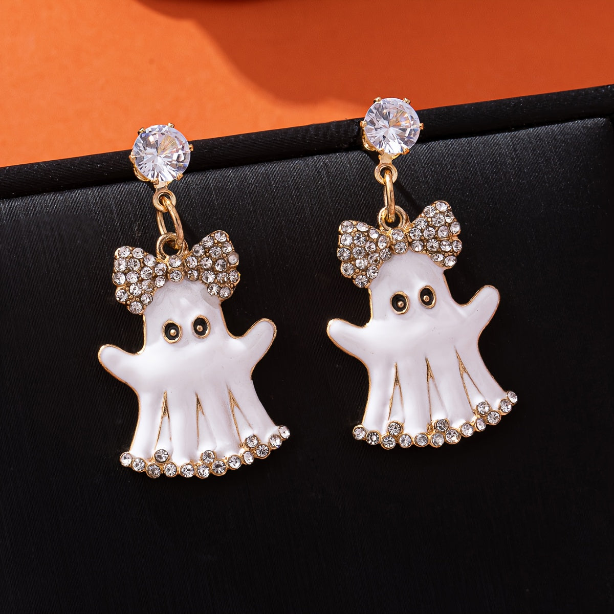 A Pair of Vintage Quirky Ghost Earrings for Halloween