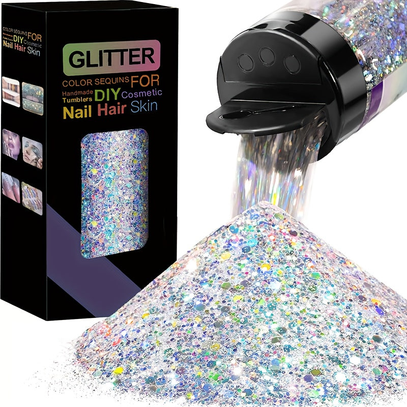 Blue Glitter Powder Give Glitter, Glitter, Craft Glitter Resin Gift Eyeshadow, Holographic Glitter Glitter, Suitable for Crafts, Tumbler Candle Art Crafts, St. Patrick'S Day Decoration,Mardi Gras,Carnival,Carnaval,Carnevale,Karneval, Carnival