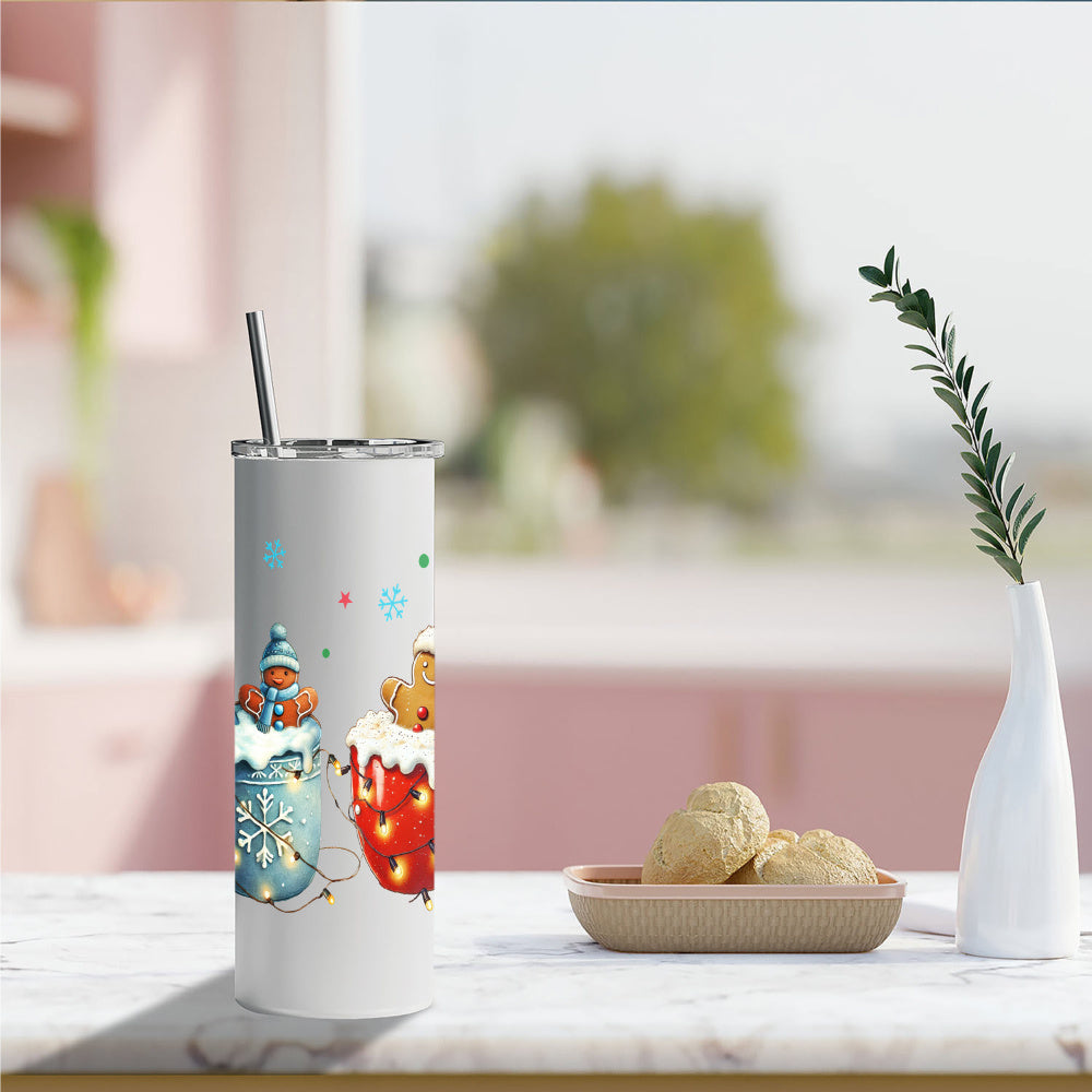 5pcs/sheet (for 16oz) Christmas Ice Cream UV DTF Transfer Suitable for Glass, Mugs, Crafts - Vinyl Wipe- with Removable Paper Backing, Suitable for Cups, Furniture, DIY, Pencils, Decoration