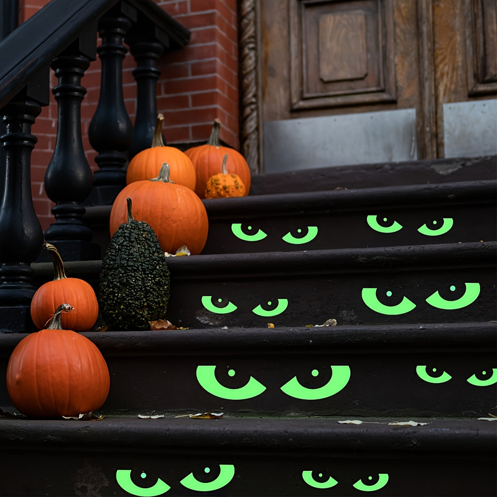 8 Pairs Glow-in-the-Dark Window & Wall Stickers Suitable for Windows and Walls - Activated Glow, Removable Fluorescent Decals, PVC Glow for Nighttime Visibility, & Stick Application