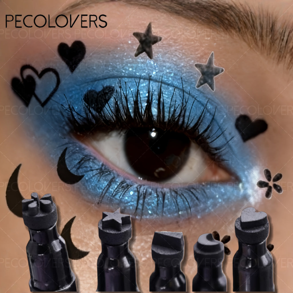 Festival-Ready Face Stamp Pen - Moon, Star & Butterfly Sparkle Designs, Sweat-Proof And Transfer-Resistant, The Ultimate Accessory for Rave And Party Season