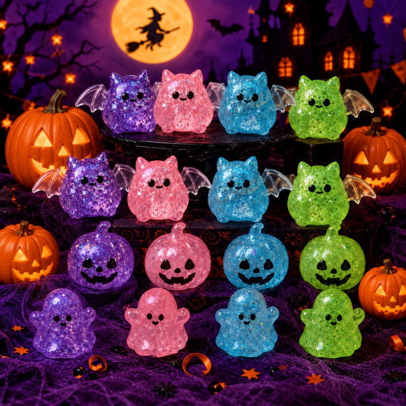 Fun Halloween Themed Squishy Toys, Bat Pumpkin Ghost Squeeze Toys, Kids Sensory Fidget Toys, Classroom Reward Gifts, Back to School Small Presents, Office Stress Relief Toys, Kids Party Favors, Birthday & Holiday Mini Gifts, Random Colors And Styles